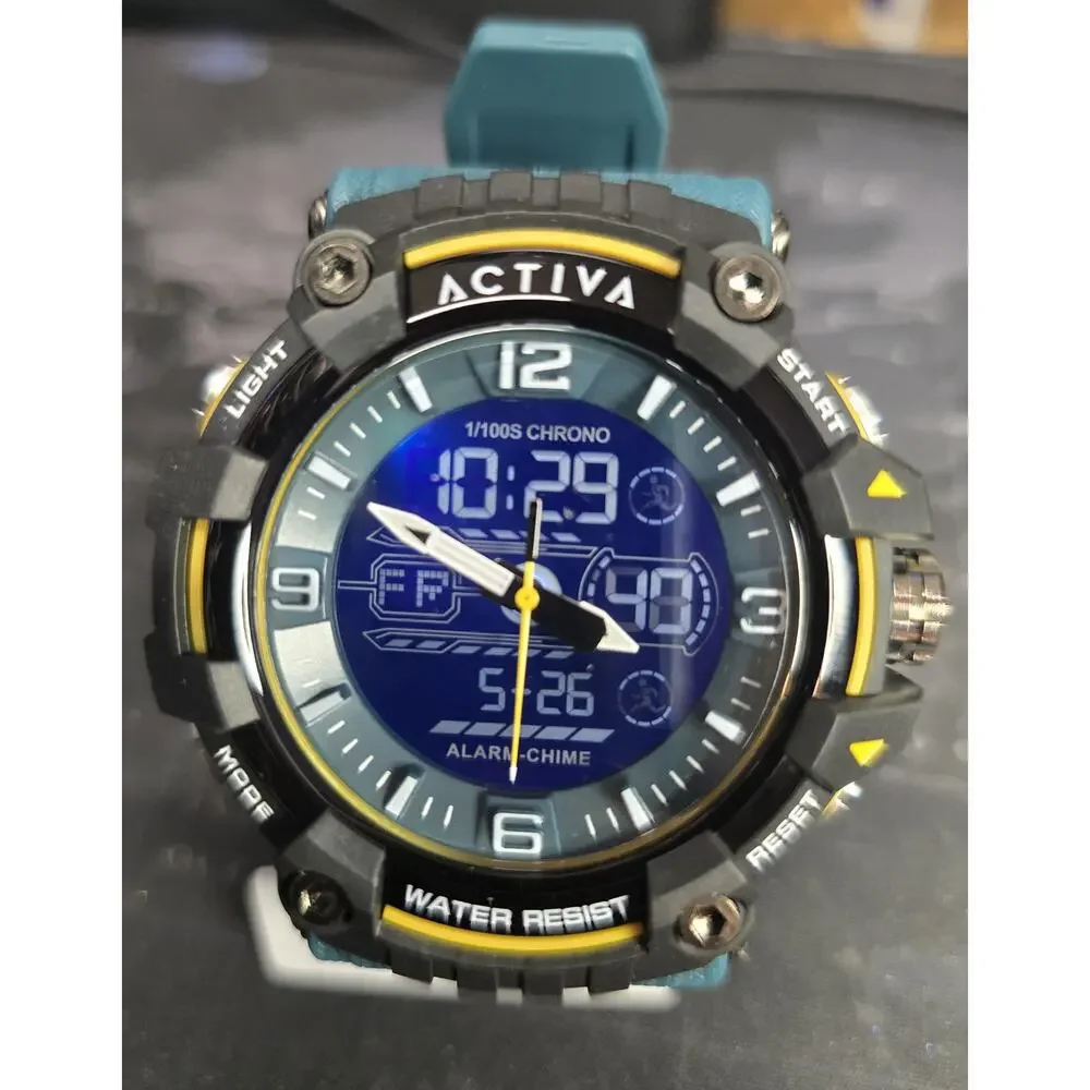 Activa X Invicta Digital Men's Watch - 58mm, Teal, Blue (ACW8089-004) #131